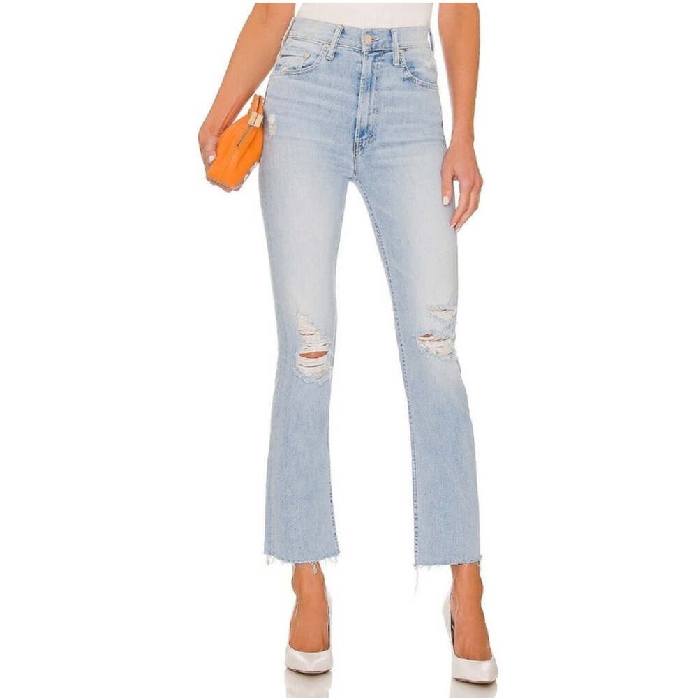MOTHER High Waisted Rider Ankle Fray - Island Afterhours